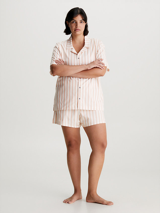 multi shorts pyjama set - pure cotton for women calvin klein