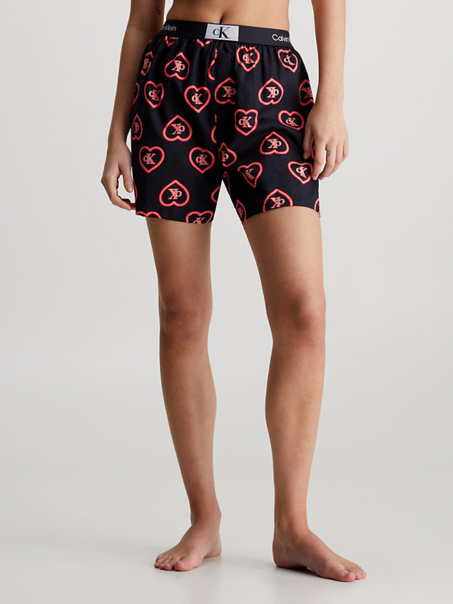 shorts de pijama -ck96 black de mujeres calvin klein