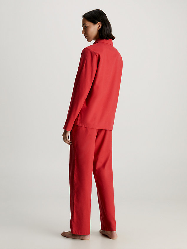 red flanellen pyjamaset voor dames - calvin klein