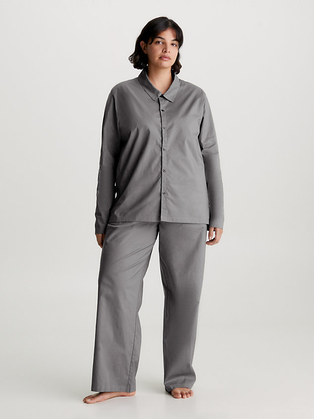 grey pyjama-set - pure cotton für damen - calvin klein