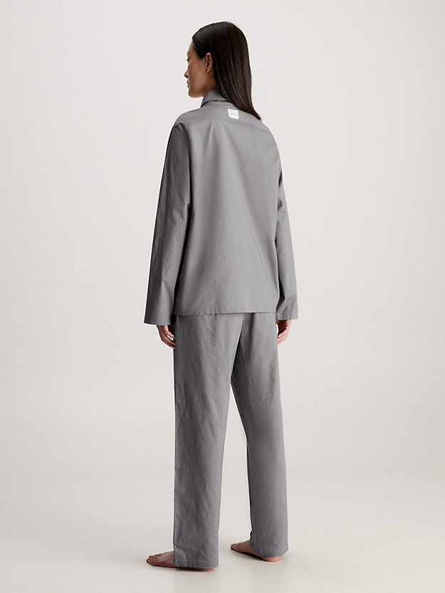 charcoal gray pyjama set - pure cotton for women calvin klein