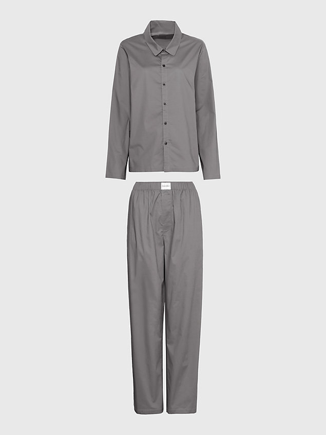 grey pyjama-set - pure cotton für damen - calvin klein