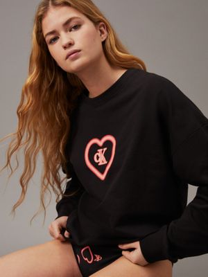 black lounge sweatshirt - ck96 for women calvin klein