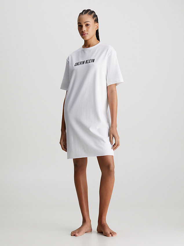 chemise de nuit - intense power white pour femmes calvin klein