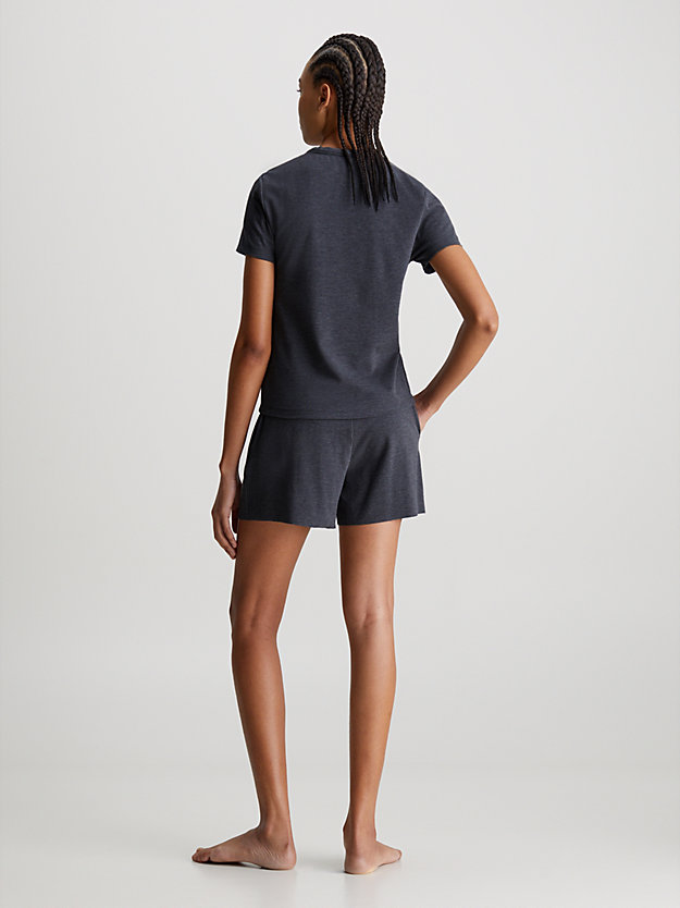 charcoal heather shorts pyjama set - intense power for women calvin klein