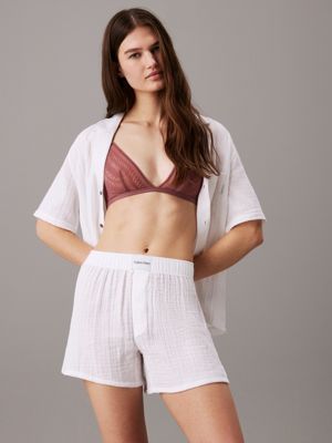 Calvin Klein - Modern Cotton - Ensemble de nuit avec brassière et short -  Feu