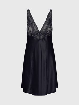 Black - Puree Silk Night Dress - Puree Silk