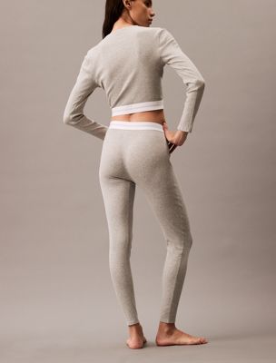 grey heather lounge leggings - modern rib for women calvin klein