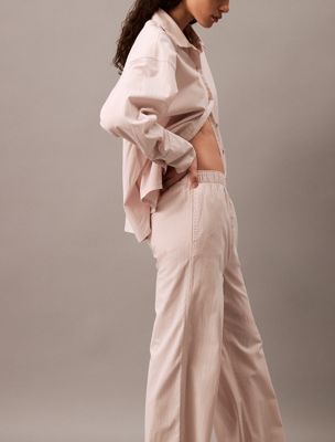 steady stripe_gray morn pyjama-hose aus baumwoll-popeline für damen - calvin klein