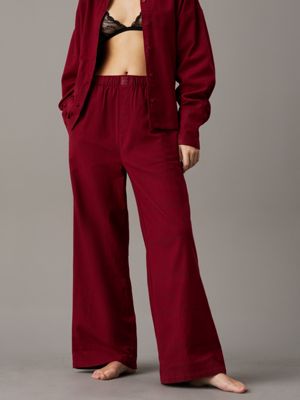 red cotton flannel pyjama pants for women calvin klein