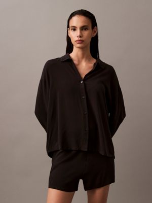 Pigiama donna corto in cotone con fiore celeste e maglia grigia