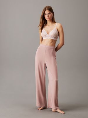 summer taupe soft viscose pyjama pants for women calvin klein