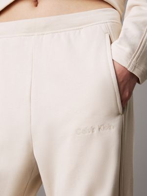 pantalon de jogging d'intérieur en polaire de coton sandshell pour femmes calvin klein