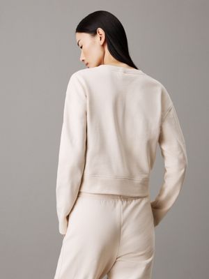 sandshell cotton fleece lounge sweatshirt for women calvin klein