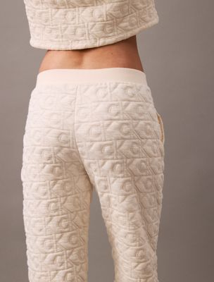 ivory logo quilted lounge joggers for women calvin klein