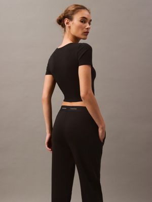 black lounge joggers - modern terry for women calvin klein