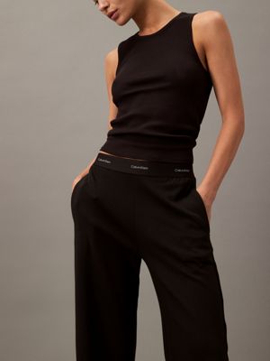 black lounge joggers - modern terry for women calvin klein