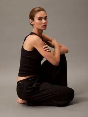 black loungejoggingbroek - modern terry voor dames - calvin klein