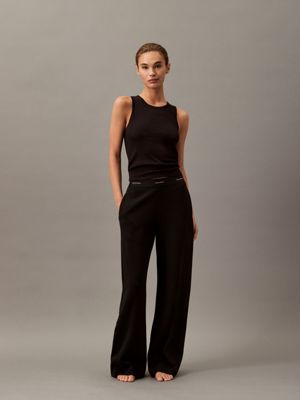 black lounge joggers - modern terry for women calvin klein