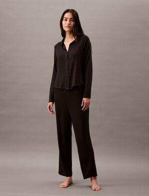 black pyjama pants - ultra soft modal for women calvin klein