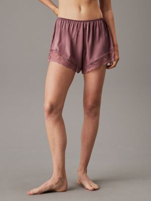 pink satin pyjama shorts - ck instinct for women calvin klein