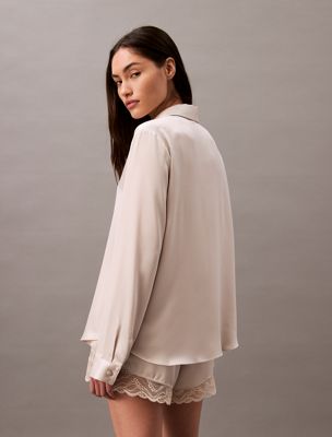 cocoon satin pyjama top for women calvin klein