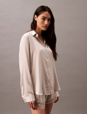 cocoon satin pyjama top for women calvin klein