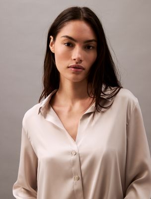 cocoon satin pyjama top for women calvin klein