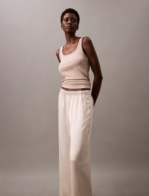 cocoon satin pyjama pants for women calvin klein