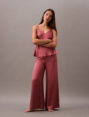 red satin pyjama pants for women calvin klein