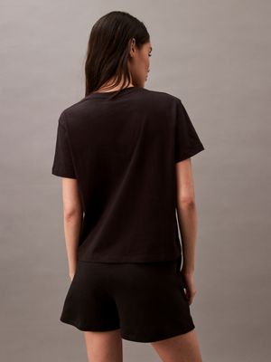 black pyjama top - pure cotton for women calvin klein