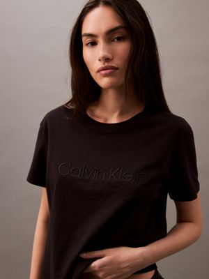 black pyjama top - pure cotton for women calvin klein