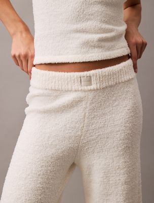 ivory plush knit lounge joggers for women calvin klein