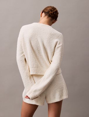 ivory plush knit lounge jumper for women calvin klein