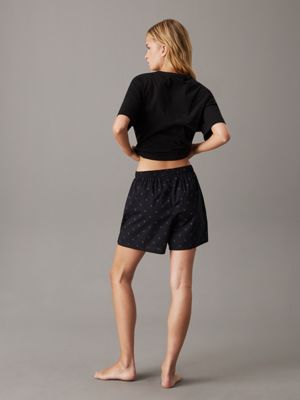 black top/diamond logo short shorts pyjama set - ck established for women calvin klein