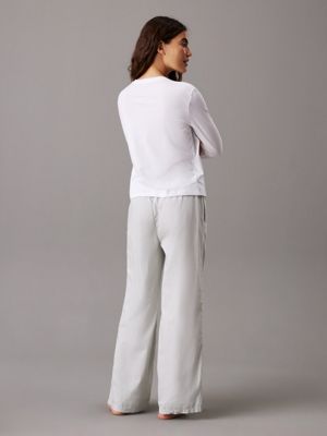 white (tee)/ jura grey pants pyjama set for women calvin klein