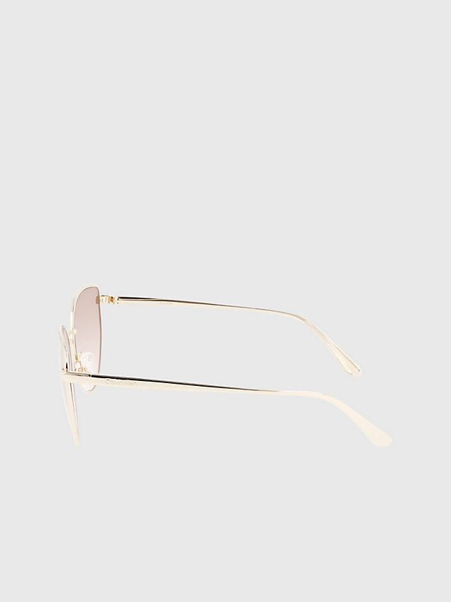 gold rechteckige sonnenbrille ck22113s für damen - calvin klein