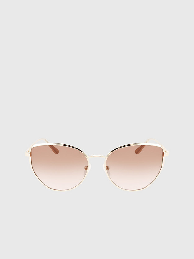 lunettes de soleil rectangulaires ck22113s gold/blush pour femmes calvin klein
