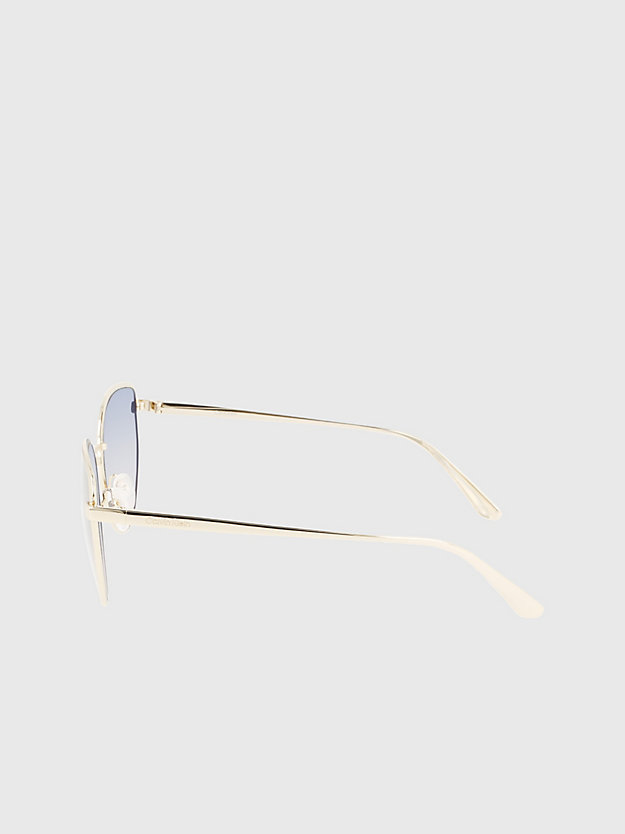 gold/sky rectangle sunglasses ck22113s for women calvin klein