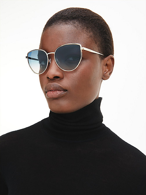 Calvin Klein Hoekige zonnebril zwart-bruin casual uitstraling Accessoires Zonnebrillen Hoekige zonnebrillen 