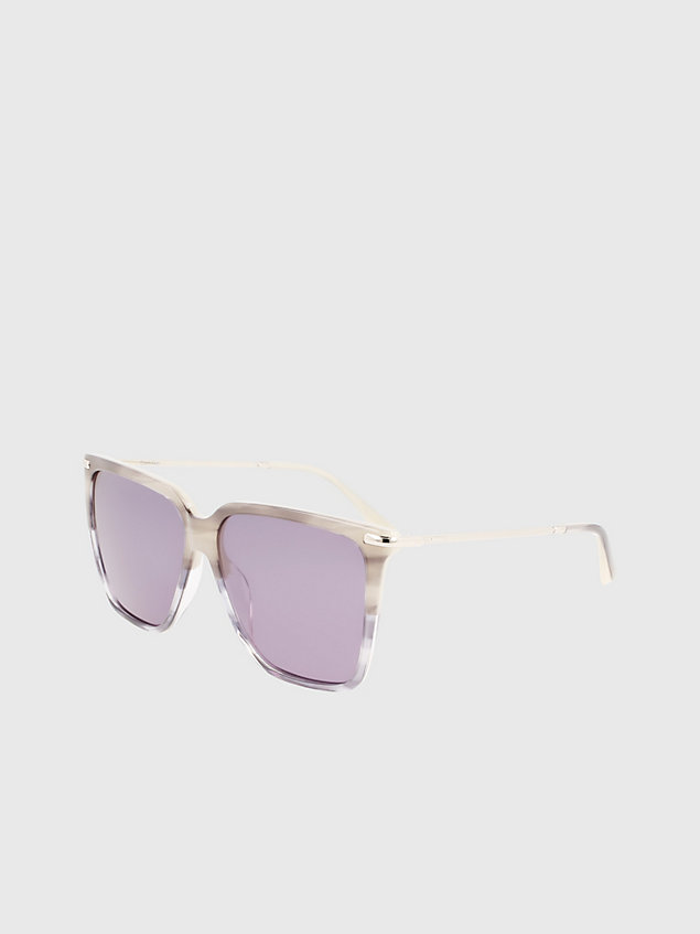 grey rechteckige sonnenbrille ck22531s für damen - calvin klein