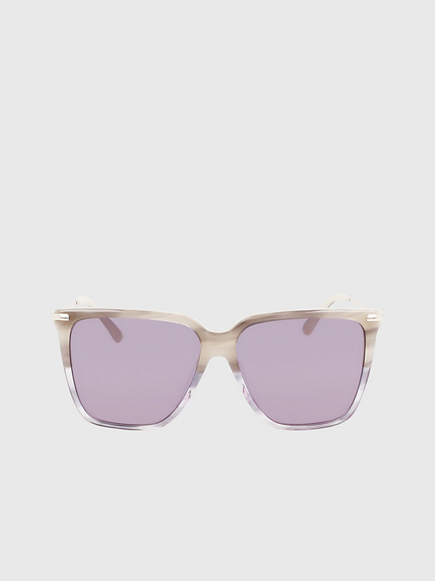 grey rechteckige sonnenbrille ck22531s für damen - calvin klein