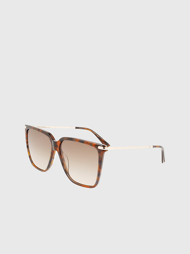 brown havana rectangle sunglasses ck22531s for women calvin klein