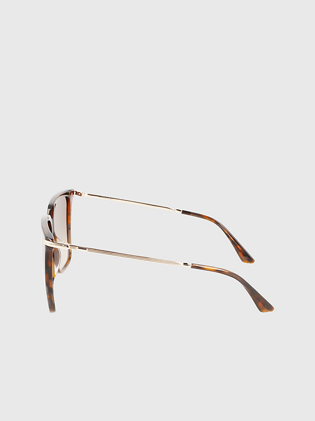 brown rechteckige sonnenbrille ck22531s für damen - calvin klein