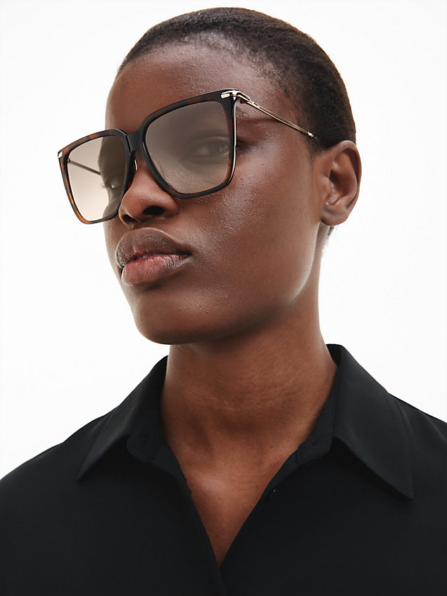 brown rectangle sunglasses ck22531s for women calvin klein