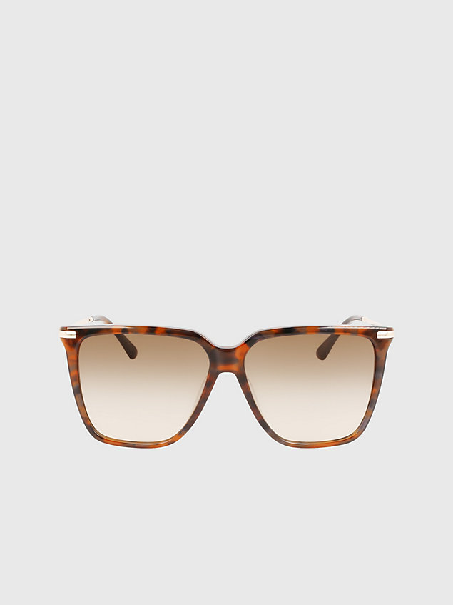 brown rechteckige sonnenbrille ck22531s für damen - calvin klein