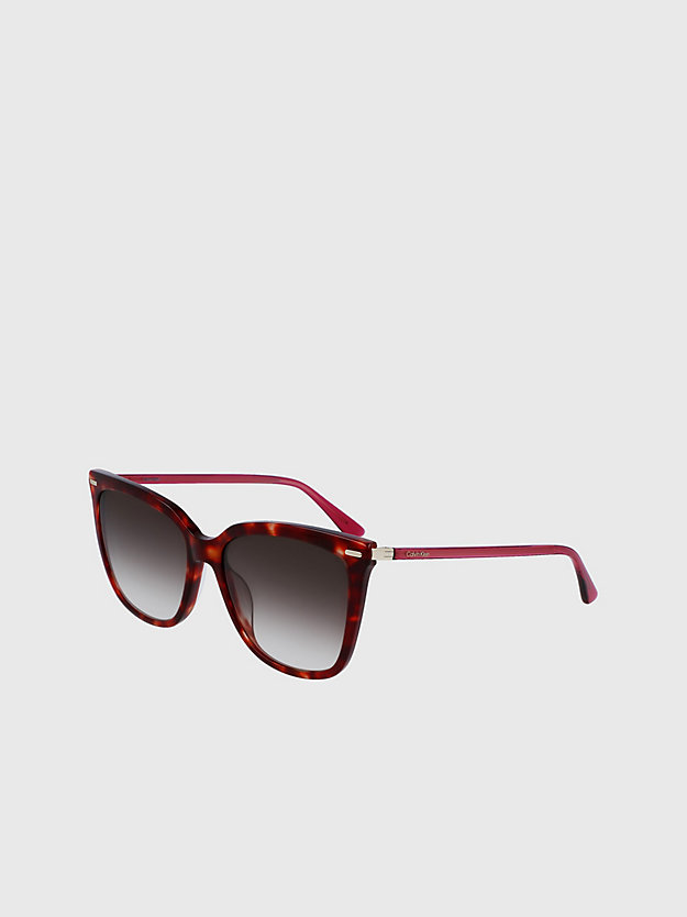burgundy havana rectangle sunglasses ck22532s for women calvin klein