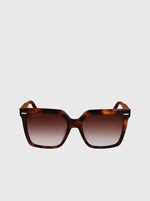 Calvin Klein Kwadratowe okulary przeciws\u0142oneczne czarny-br\u0105zowy W stylu casual Akcesoria Okulary przeciwsłoneczne Kwadratowe okulary przeciwsłoneczne 