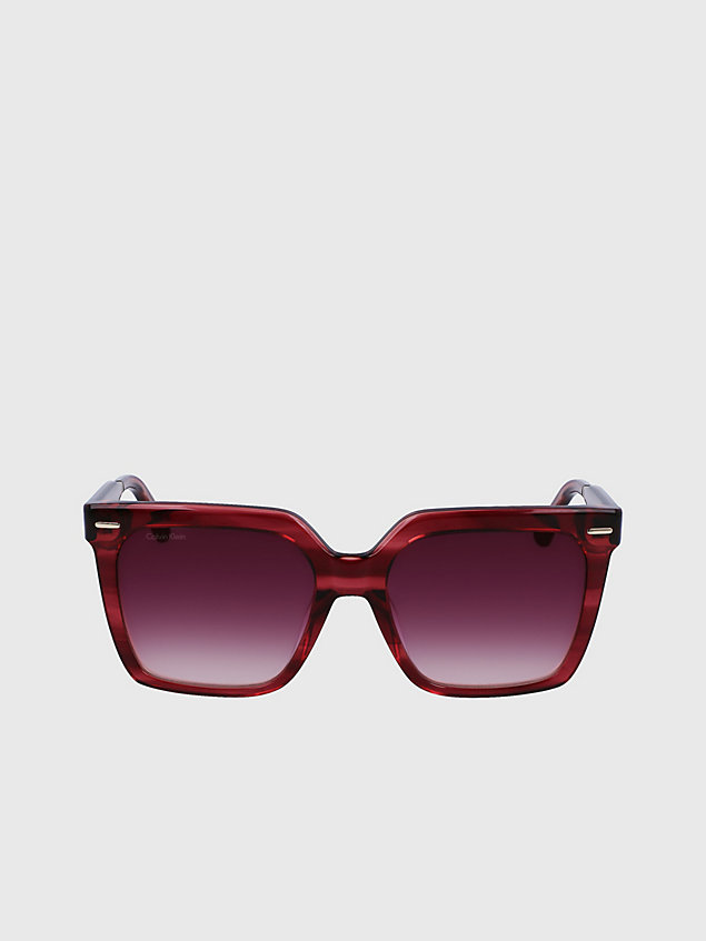 red vierkante zonnebril ck22534s voor dames - calvin klein