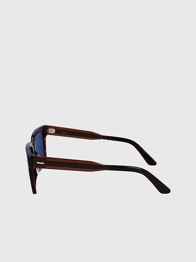 brown rechteckige sonnenbrille ck22535s für herren - calvin klein